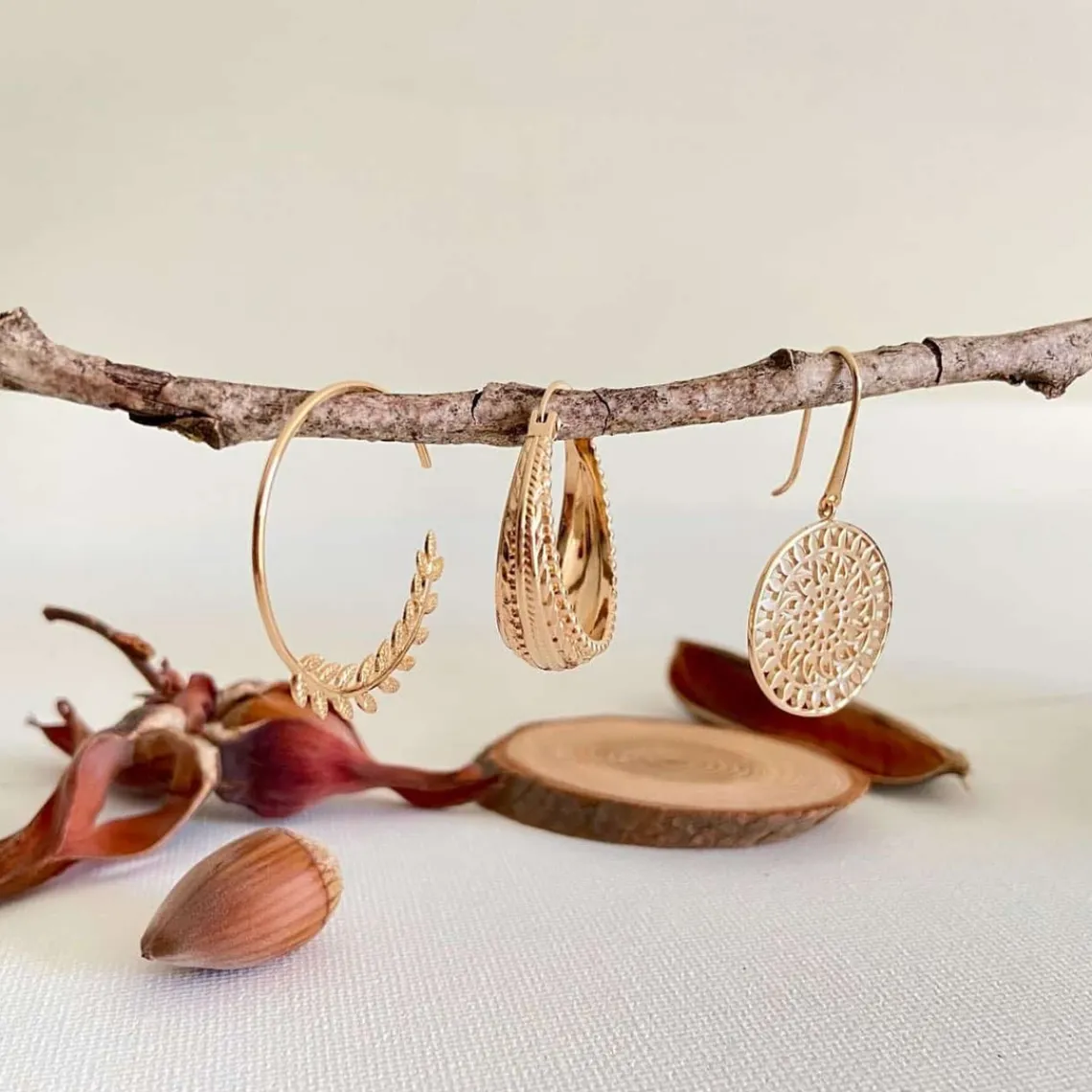 Maison de la Bijouterie Créoles femme plaqué or 28 mm - Y6Y4500 | Femme Boucles D'Oreilles