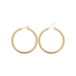 Maison de la Bijouterie Créoles femme plaqué or 4 mm - Y0Y33VZ40 | Femme Boucles D'Oreilles