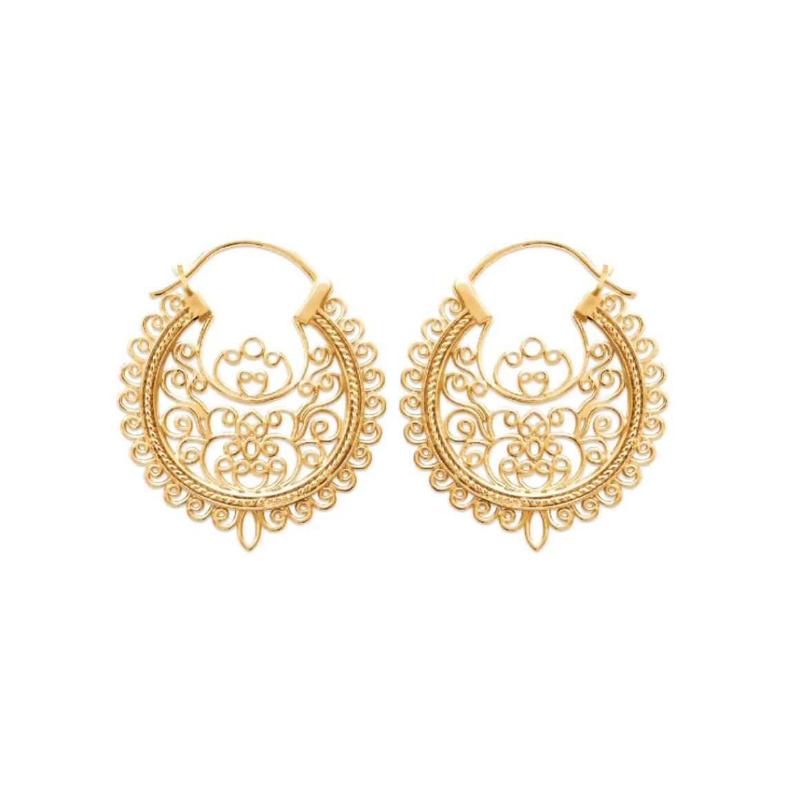 Maison de la Bijouterie Créoles femme plaqué or 3 mm - Y6YY300 | Femme Boucles D'Oreilles