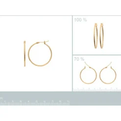 Maison de la Bijouterie Créoles femme plaqué or 29 mm - Y6YY530 | Femme Boucles D'Oreilles