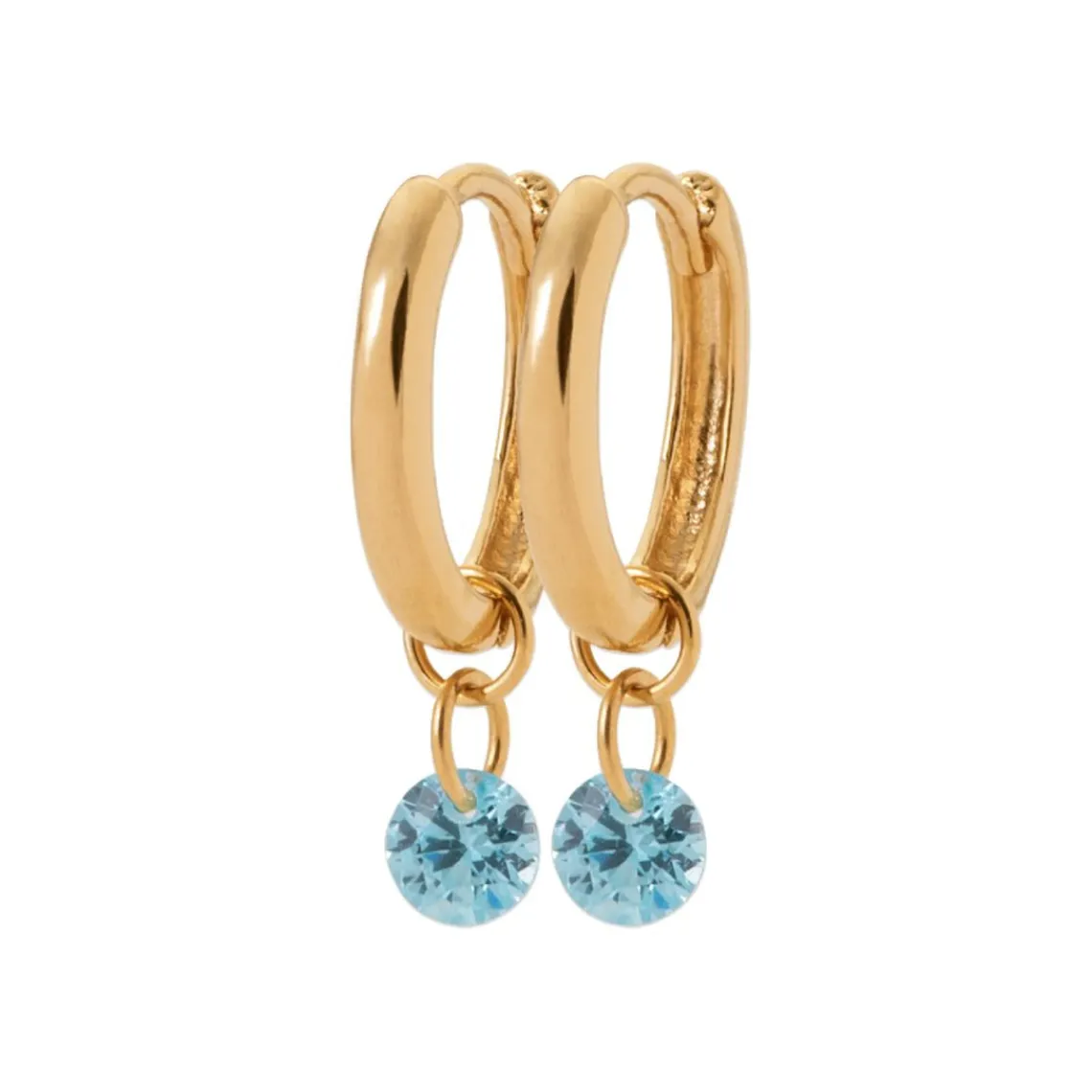 Maison de la Bijouterie Créoles femme plaqué or teinté serti clos 12 mm - Y636U60 | Femme Boucles D'Oreilles