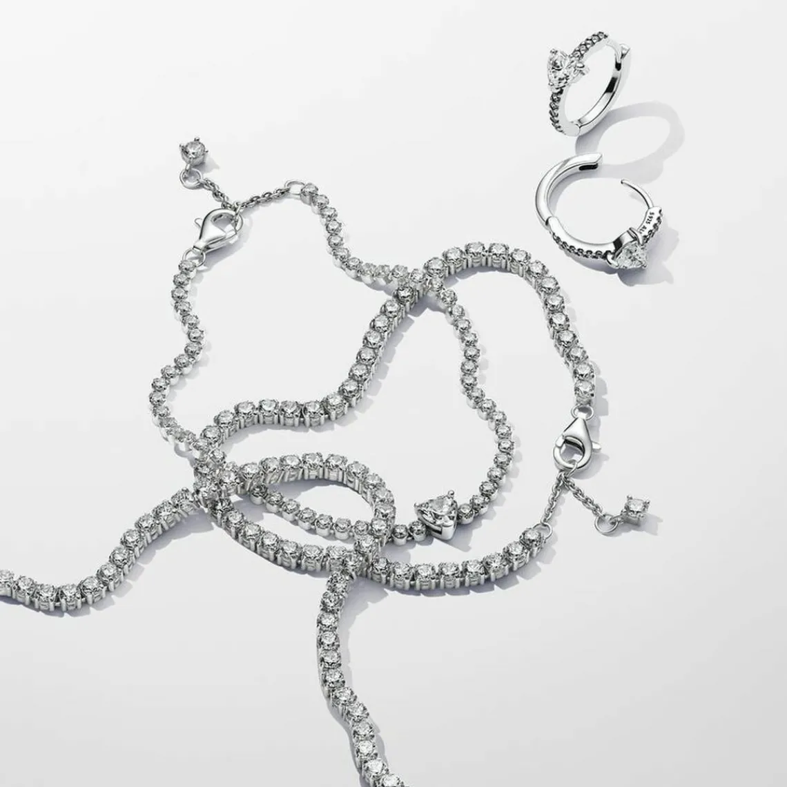 Pandora Créoles Halo Cœur Scintillant | Femme Boucles D'Oreilles