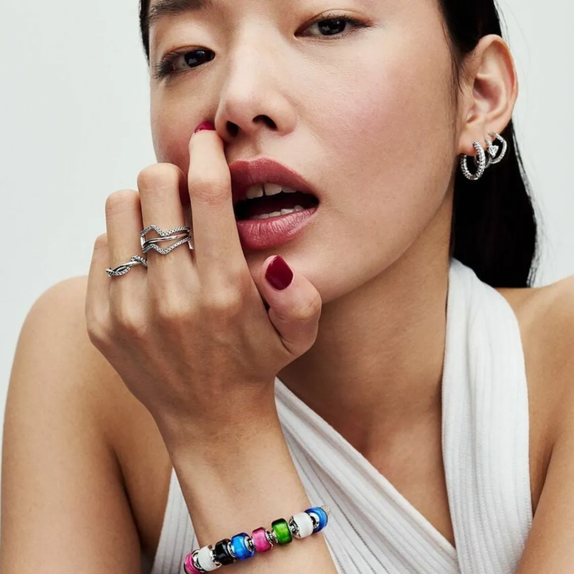Pandora Créoles Halo Cœur Scintillant | Femme Boucles D'Oreilles