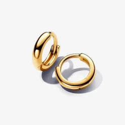 Pandora Créoles Huggie Rondes Dorées | Femme Boucles D'Oreilles