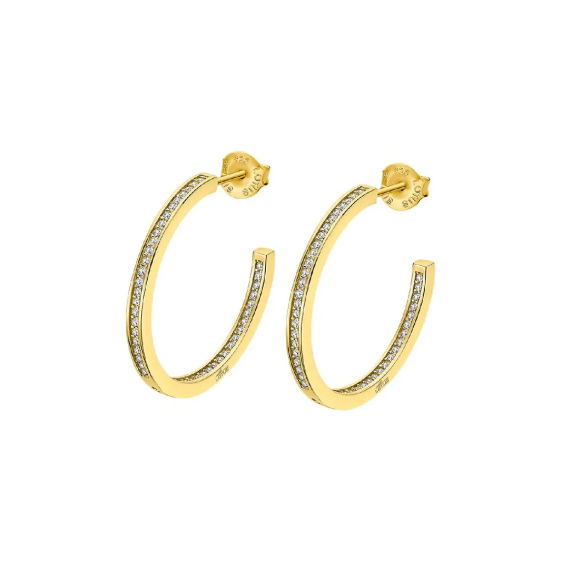 Lotus Silver Créoles Hoops LP1937-4-6 Argent Doré | Femme Boucles D'Oreilles