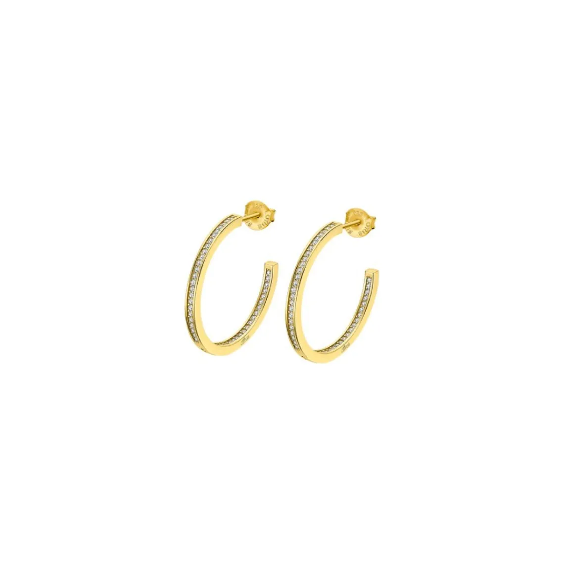 Lotus Silver Créoles Hoops LP1937-4-6 Argent Doré | Femme Boucles D'Oreilles