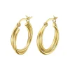 Lotus Silver Créoles Hoops LP3385-4-2 Argent doré | Femme Boucles D'Oreilles