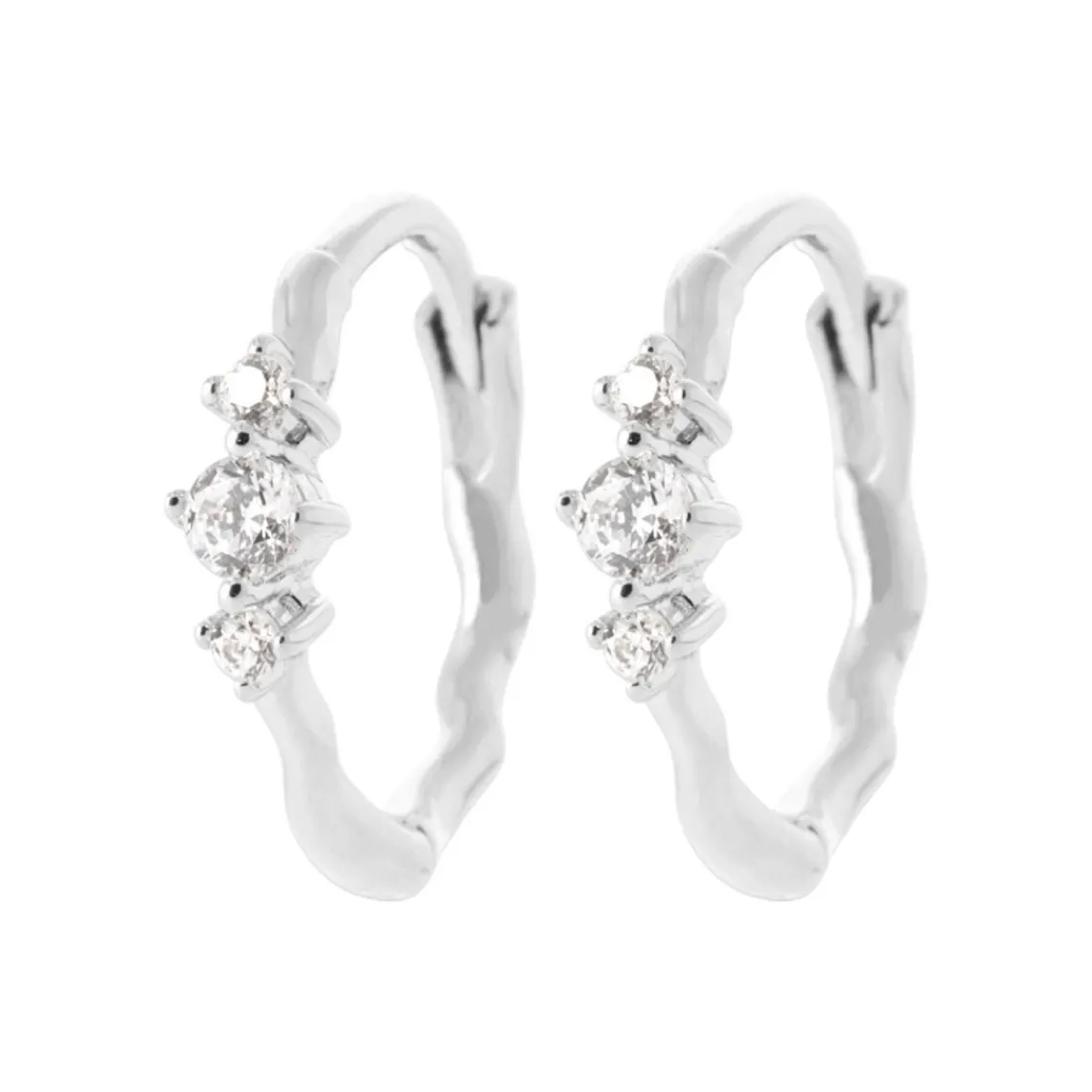 Maison de la Bijouterie Créoles Sensimio Z65W5Z0 Argent | Femme Boucles D'Oreilles