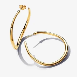 Pandora Créoles Ouvertes de Forme Organique 42 mm Doré | Femme Boucles D'Oreilles