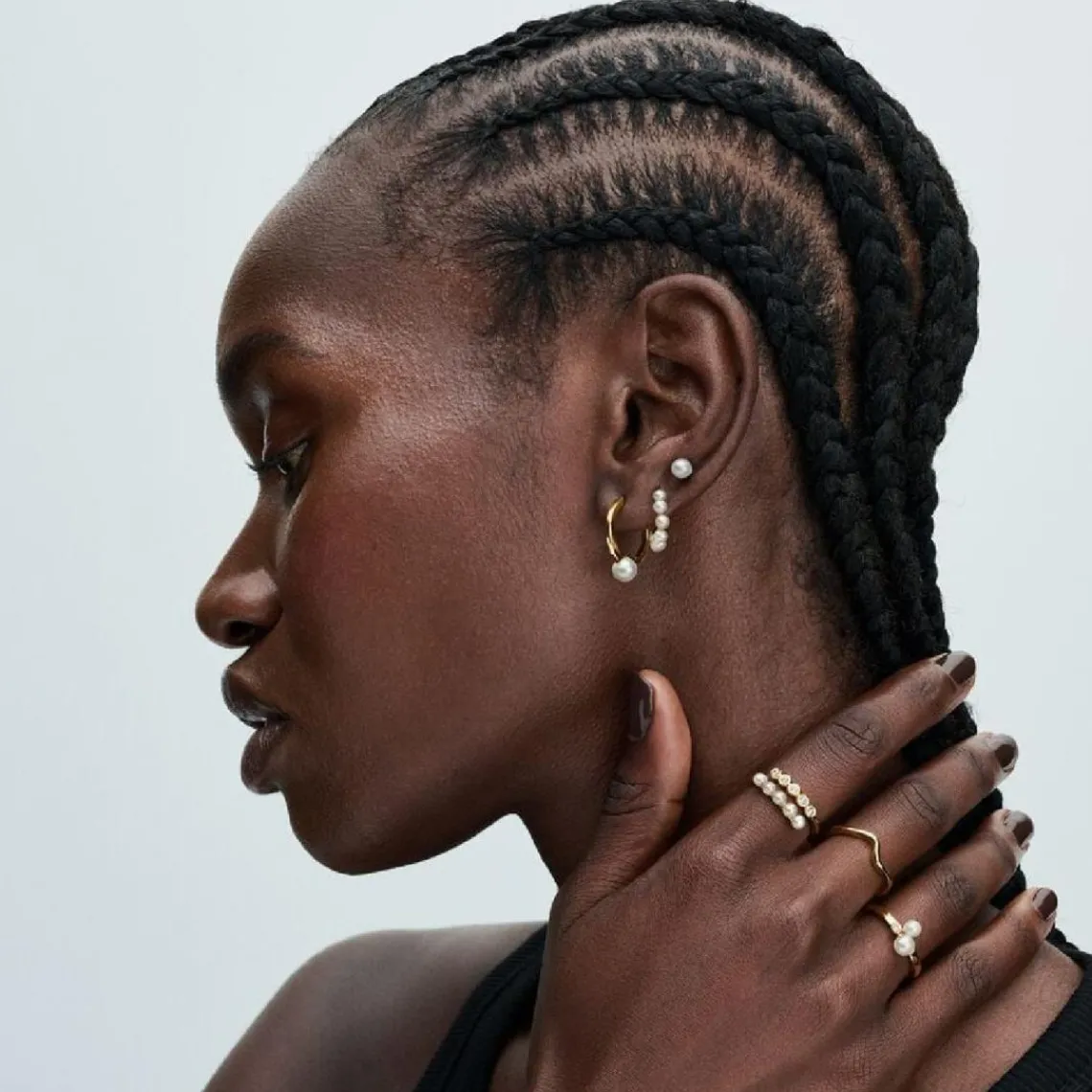Pandora Créoles Ouvertes Perles de Culture | Femme Boucles D'Oreilles