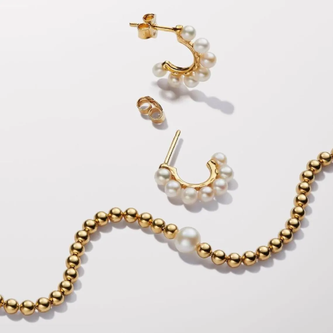 Pandora Créoles Ouvertes Perles de Culture | Femme Boucles D'Oreilles
