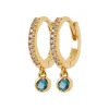Maison de la Bijouterie Créoles pampilles femme plaqué or teinté serti clos 12 mm - Y634360 | Femme Boucles D'Oreilles