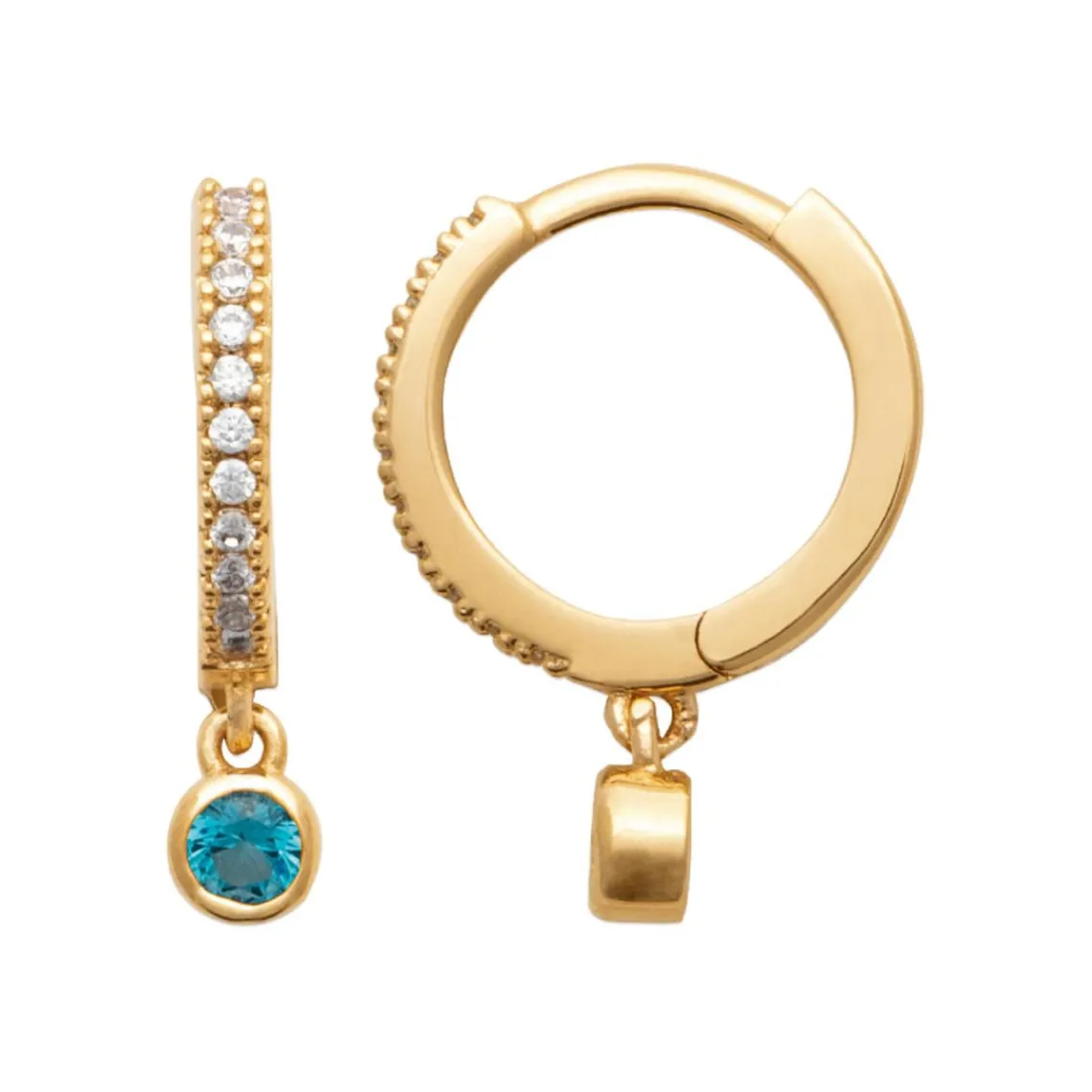 Maison de la Bijouterie Créoles pampilles femme plaqué or teinté serti clos 12 mm - Y634360 | Femme Boucles D'Oreilles