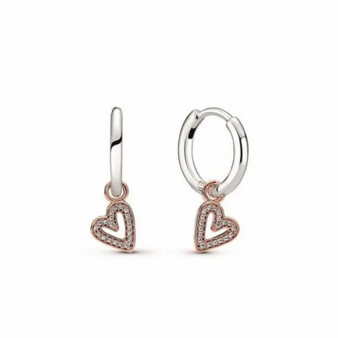 Pandora Créoles Moments Esquisse de Cœur | Femme Boucles D'Oreilles