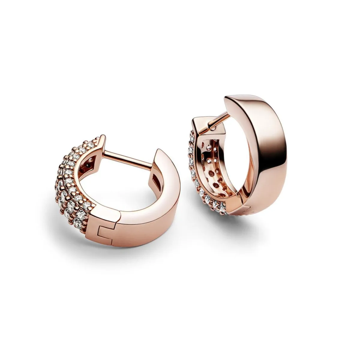 Pandora Créoles Timeless - Double Rang Pavé | Femme Boucles D'Oreilles