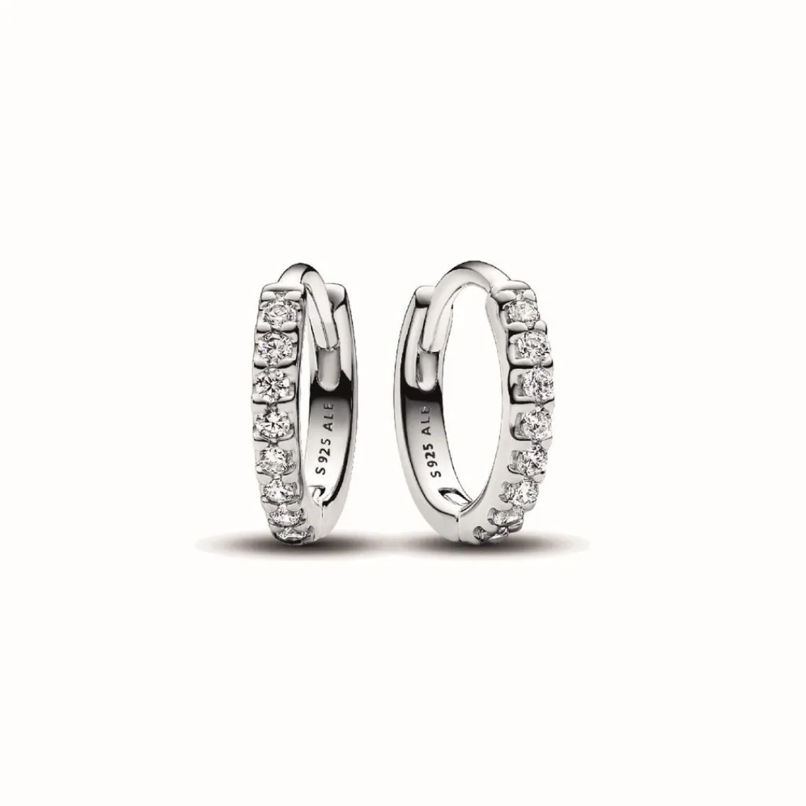 Pandora Créoles Timeless - Enveloppantes Scintillantes en Argent 925/1000 | Femme Boucles D'Oreilles