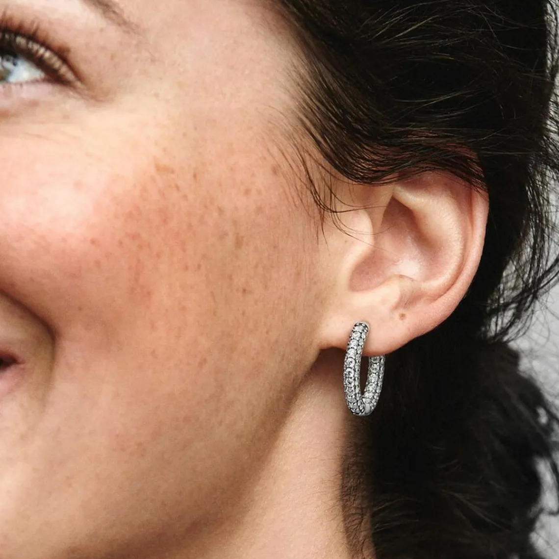 Pandora Créoles Timeless - Rang Pavé | Femme Boucles D'Oreilles