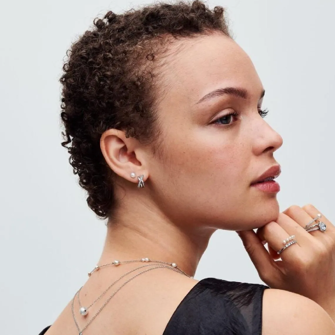 Pandora Créoles Pavées Croisées Argent | Femme Boucles D'Oreilles