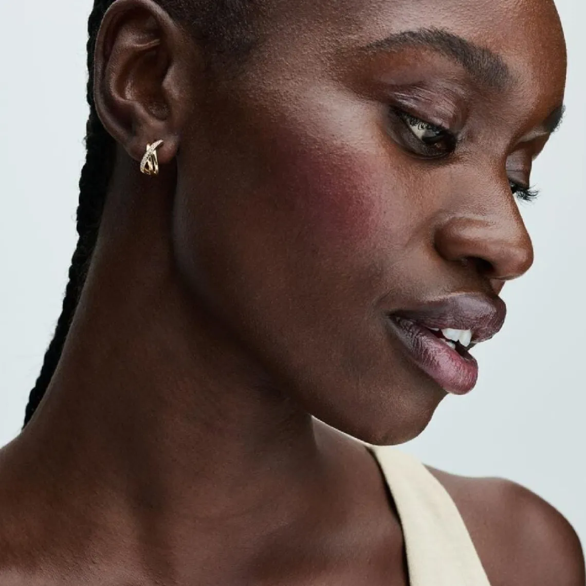 Pandora Créoles Pavées Croisées Doré | Femme Boucles D'Oreilles