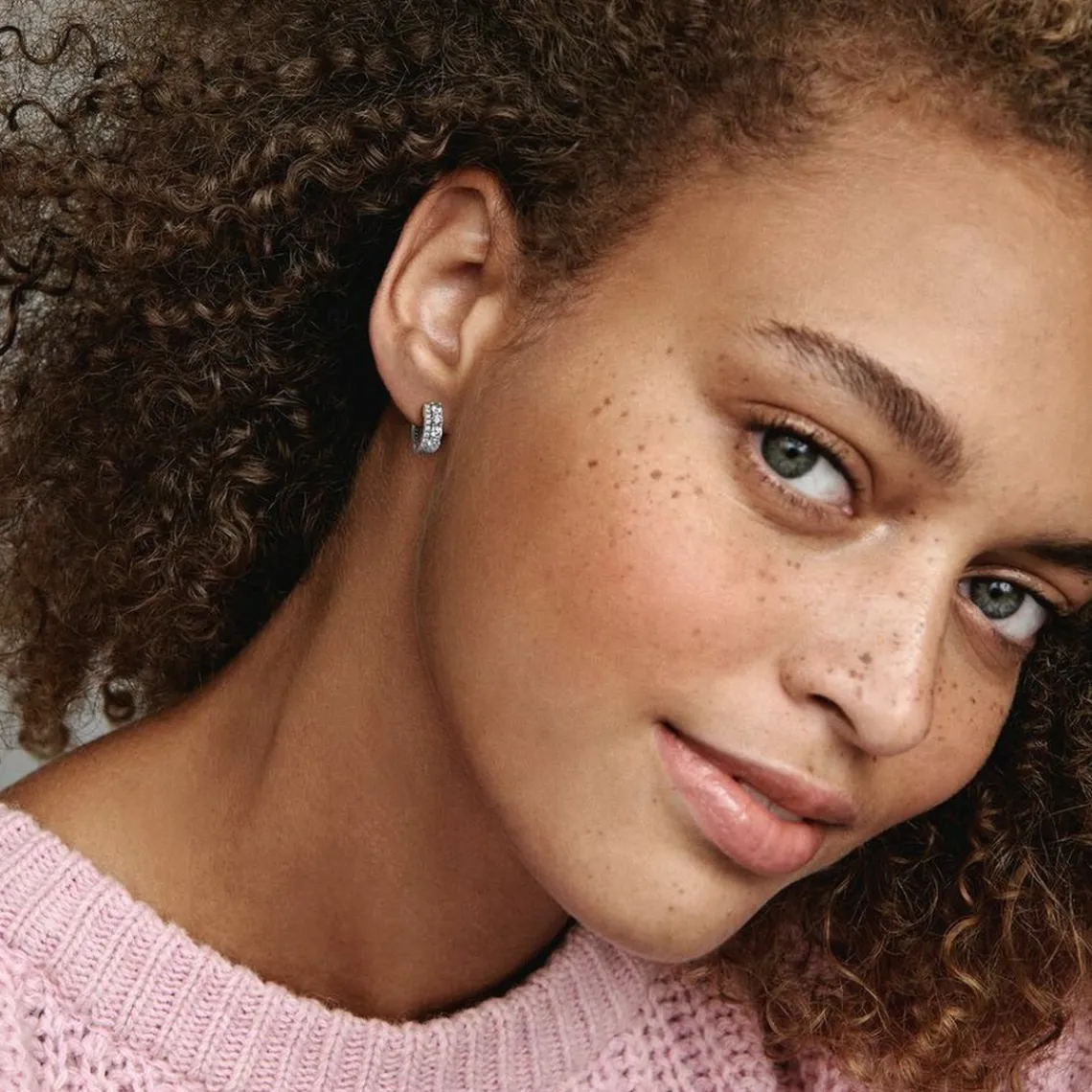 Pandora Créoles Pavées Double Anneau Timeless | Femme Boucles D'Oreilles
