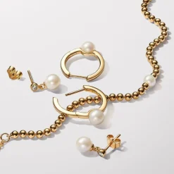 Pandora Créoles Perle de Culture | Femme Boucles D'Oreilles