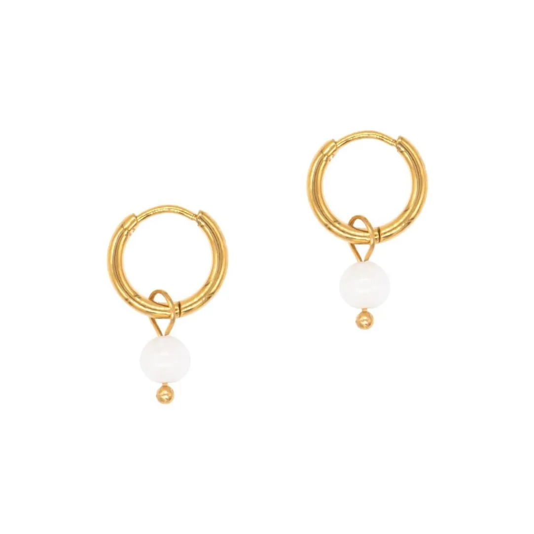 Sloya Créoles Serena Pierres de Lune | Femme Boucles D'Oreilles
