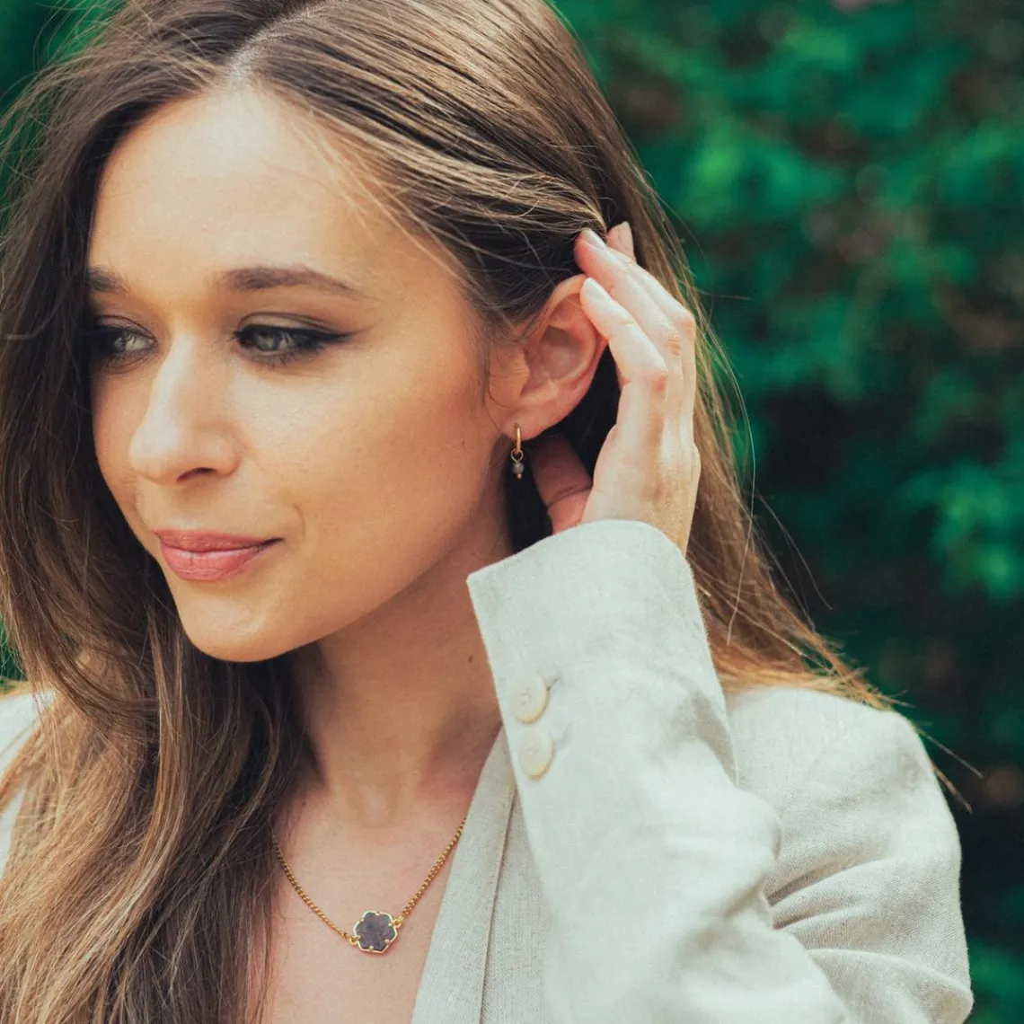 Sloya Créoles Serena Spectrolite | Femme Boucles D'Oreilles