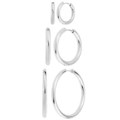 So Charm Bijoux Créoles So Charm - B4139-ARGENT+B4140-ARGENT+B4141-ARGENT - Boucles D'Oreilles Argentées | Femme Boucles D'Oreilles