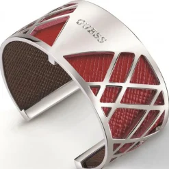 Guess Bijoux Cuir LARGE pour Bracelet My Bangle Guess UBS84024 - Cuir My Bangle Large Orange Marron Femme | Femme Bracelet