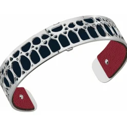 Les Georgettes Cuir pour Bracelet CUIR BLEU PETROLE-FRAMBOISE - Cuir pour Bracelet Réversible Interchangeable Femme | Femme Bracelet