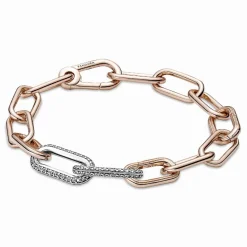 Pandora Double Link métallique Pavé argent ME | Femme Charms