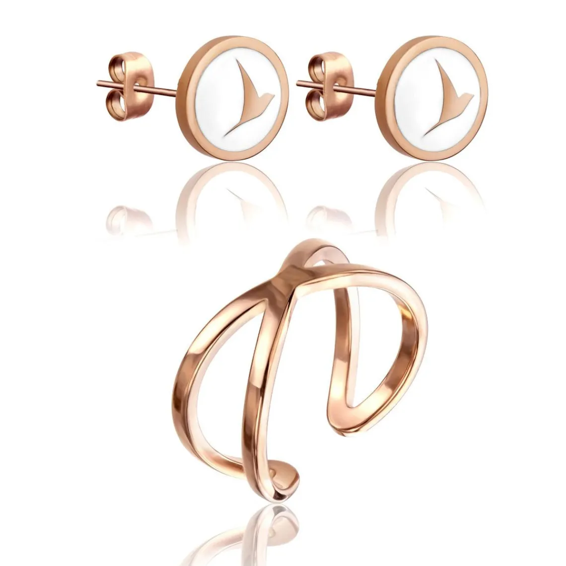 Emily Westwood Bijoux Ensemble Bijoux Femme Emily Westwood WS053R - Acier Doré rose | Femme Bague