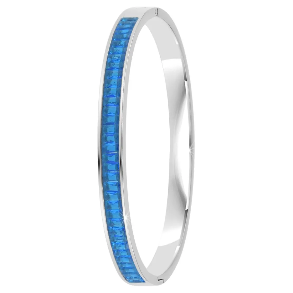 So Charm Bijoux Jonc Femme So Charm - B4337-ARGENT-AQUAMARINE - Bracelet Mode Argenté | Femme Bracelet