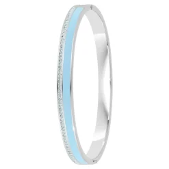 So Charm Bijoux Jonc Femme So Charm - B4338-ARGENT-BLEUCLAIR - Bracelet Email Argenté | Femme Bracelet