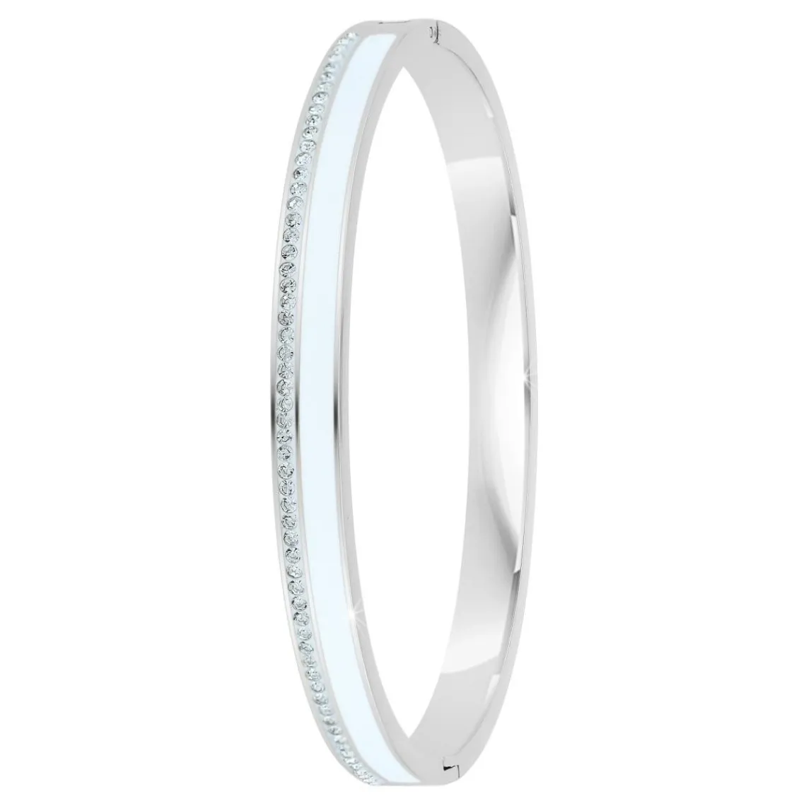 So Charm Bijoux Jonc Femme So Charm - B4338-ARGENT-BLANC - Bracelet Email Argenté | Femme Bracelet