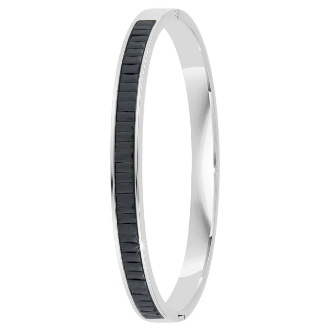 So Charm Bijoux Jonc Femme So Charm - B4337-ARGENT-NOIR - Bracelet Mode Argenté | Femme Bracelet