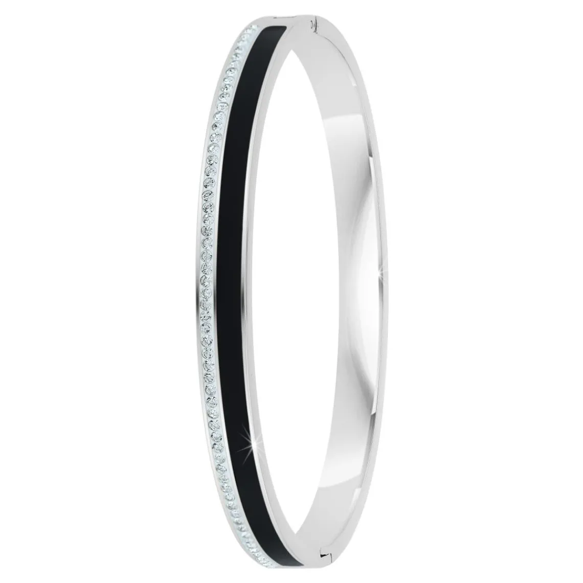 So Charm Bijoux Jonc Femme So Charm - B4338-ARGENT-NOIR - Bracelet Email Argenté | Femme Bracelet