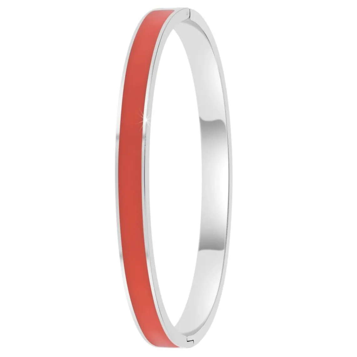 So Charm Bijoux Jonc Femme So Charm - B4339-ARGENT-ORANGE - Bracelet Email Argenté | Femme Bracelet
