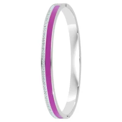 So Charm Bijoux Jonc Femme So Charm - B4338-ARGENT-VIOLET - Bracelet Email Argenté | Femme Bracelet