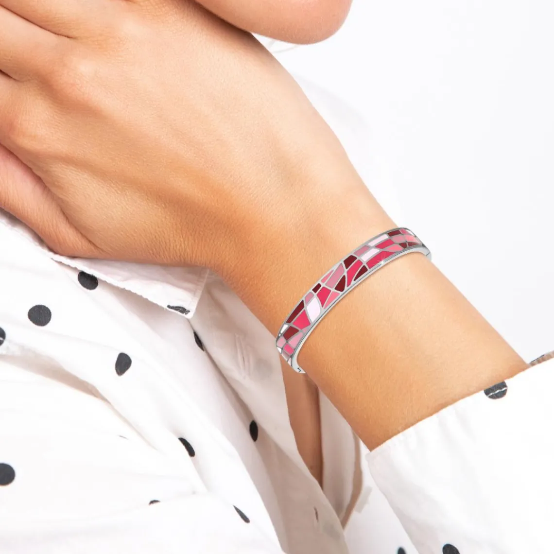 So Charm Bijoux Jonc Femme So Charm - B3076 - Bracelet Email Argenté | Femme Bracelet