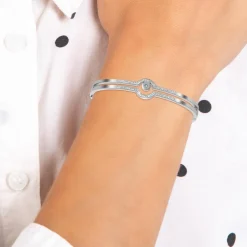So Charm Bijoux Jonc Femme So Charm - BD2597-ARGENT-DIAMANT - Bracelet Mode Argenté | Femme Bracelet