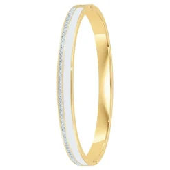 So Charm Bijoux Jonc Femme So Charm - B4338-DORE-BLANC - Bracelet Email Doré | Femme Bracelet