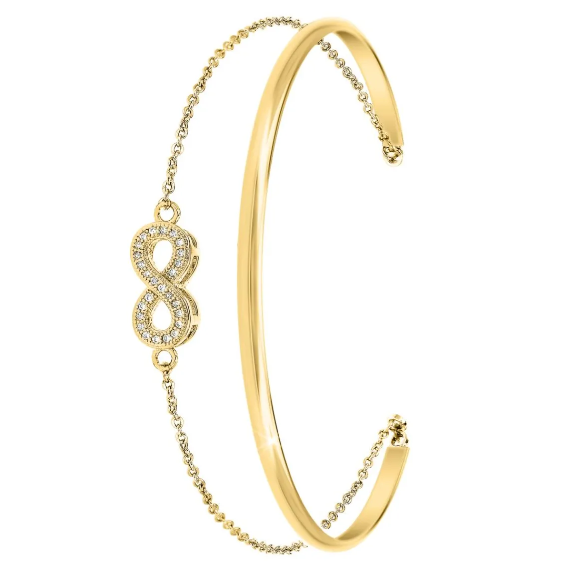 So Charm Bijoux Jonc Femme So Charm - B3238-DORE - Bracelet Infini Doré | Femme Bracelet