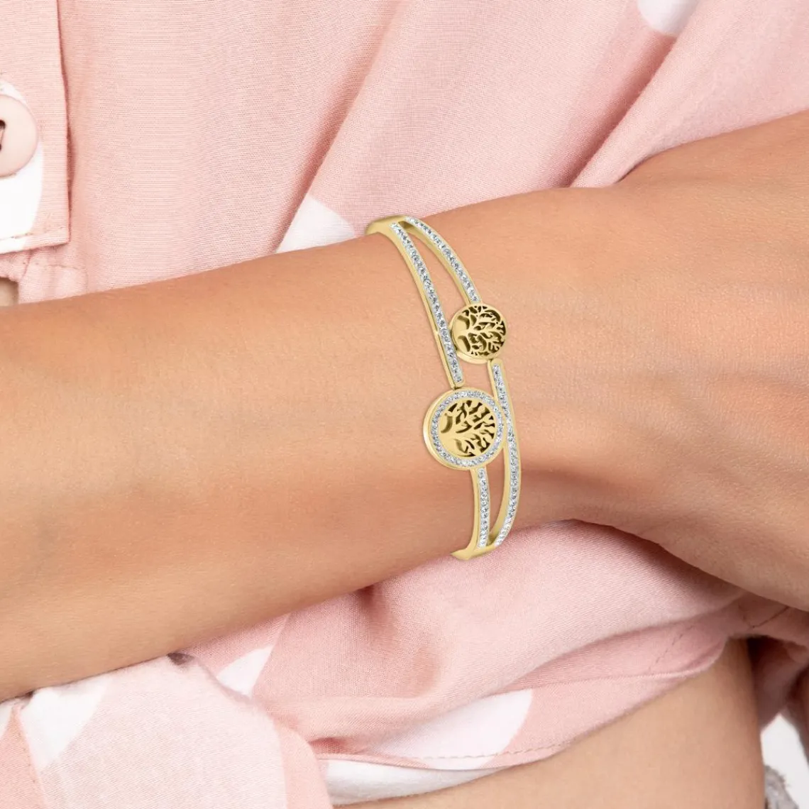 So Charm Bijoux Jonc Femme So Charm - B2931-DORE - Bracelet Arbre De Vie | Femme Bracelet