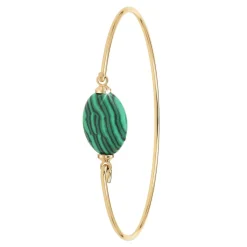 So Charm Bijoux Jonc Femme So Charm - B2492-MALACHITE - Bracelet Mode Doré | Femme Bracelet