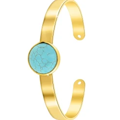 So Charm Bijoux Jonc Femme So Charm - B2494-TURQUOISE - Bracelet Mode Doré | Femme Bracelet