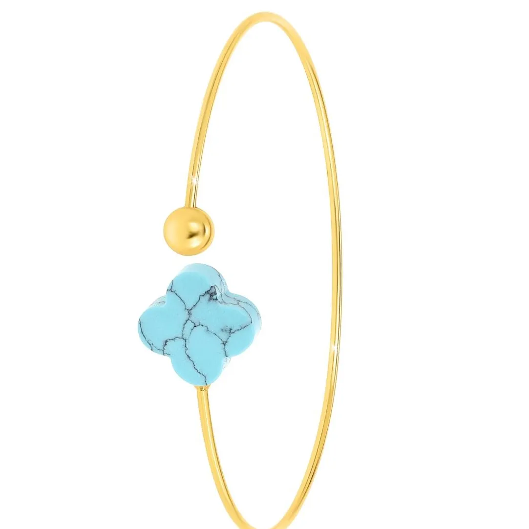 So Charm Bijoux Jonc Femme So Charm - B2493-TURQUOISE - Bracelet Mode Doré | Femme Bracelet