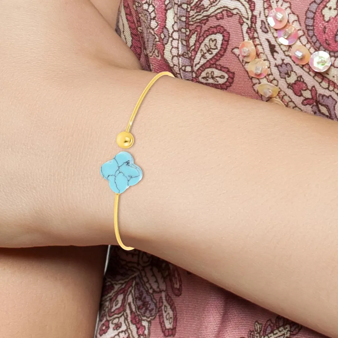 So Charm Bijoux Jonc Femme So Charm - B2493-TURQUOISE - Bracelet Mode Doré | Femme Bracelet