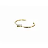 Clyda Bijoux Jonc Ouvert Etincelle Acier Doré Et Pavage | Femme Bracelet