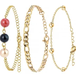 Angèle M Bijoux Lot de trois Bracelets Femme Angèle M B2073+B2371-DORE+B2384-DORE | Femme Bracelet